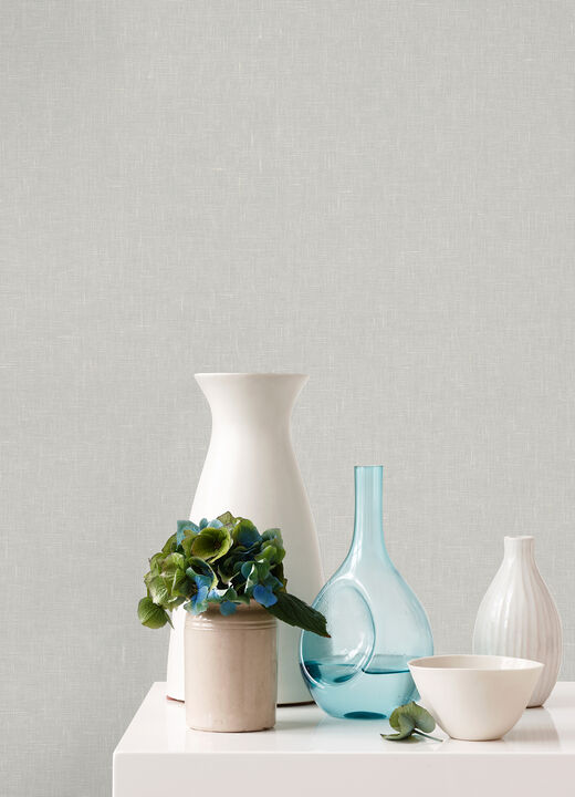 Donmei Light Grey Linen Wallpaper