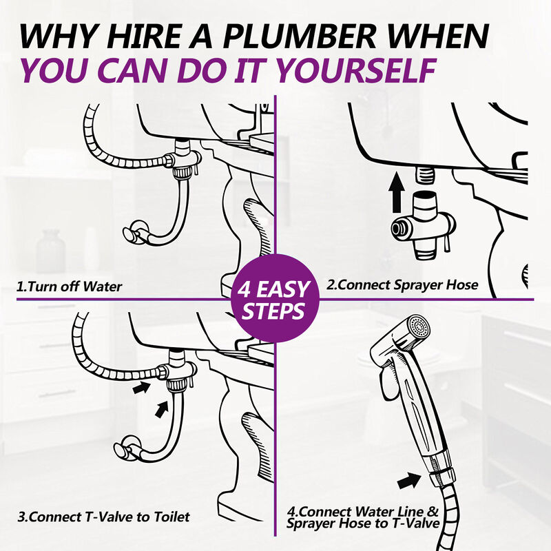 Handheld Bidet Sprayer For Toilet Matte. image number 3