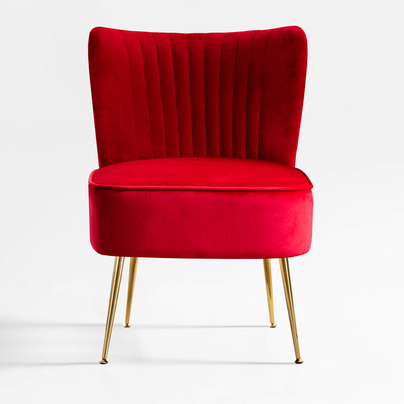 WestinTrends Mid Century Modern Tufted Velvet Loveseat Sofa and Chair Set