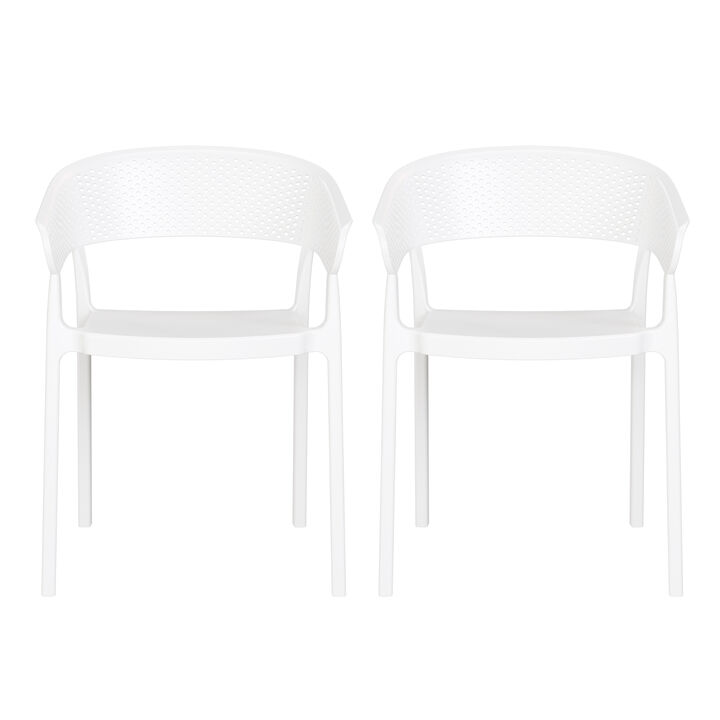 WestinTrends Outdoor Modern Stackable Plastic Resin Patio Dining Armchair (Set of 2)