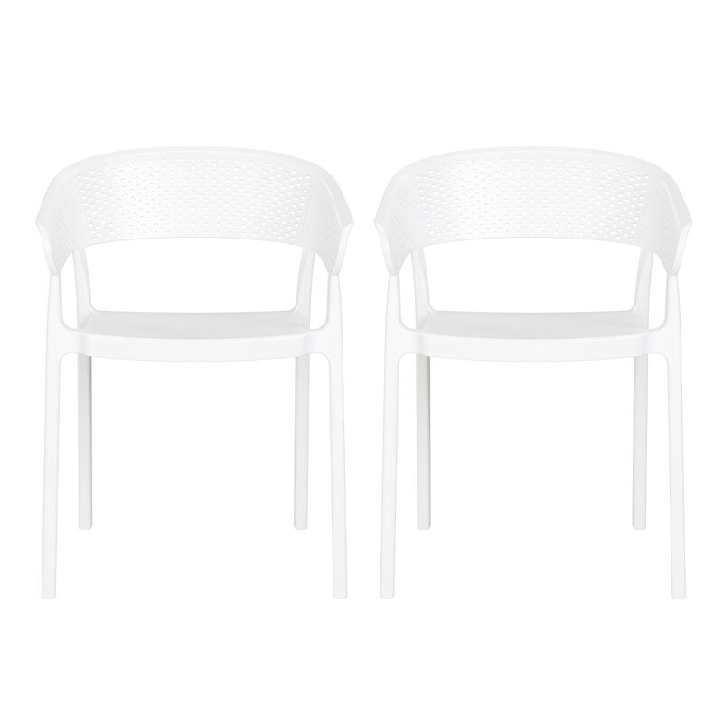 WestinTrends Outdoor Modern Stackable Plastic Resin Patio Dining Armchair (Set of 2) image number 0