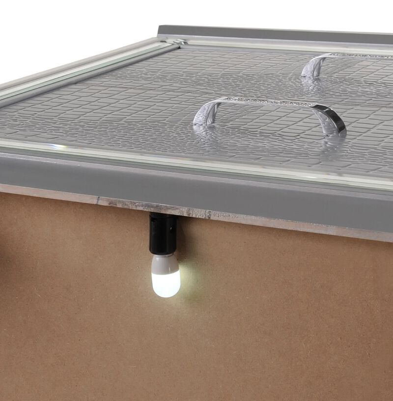 Streamdale Glam Silver Nightstand with Night Light