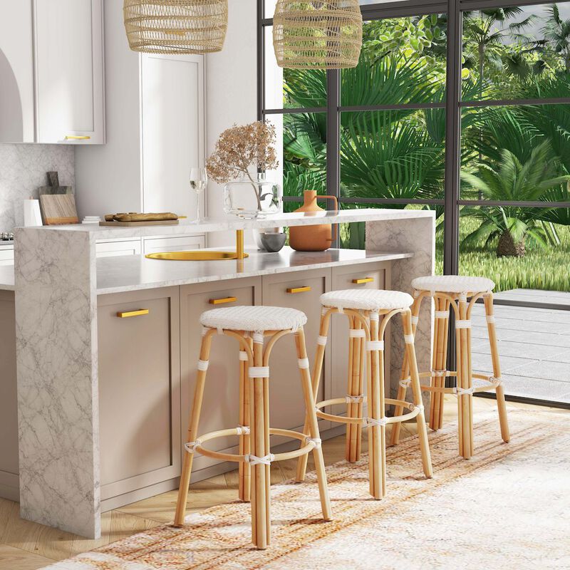 Butler Specialty Tobias Round Rattan 30" Bar Stool image number 1