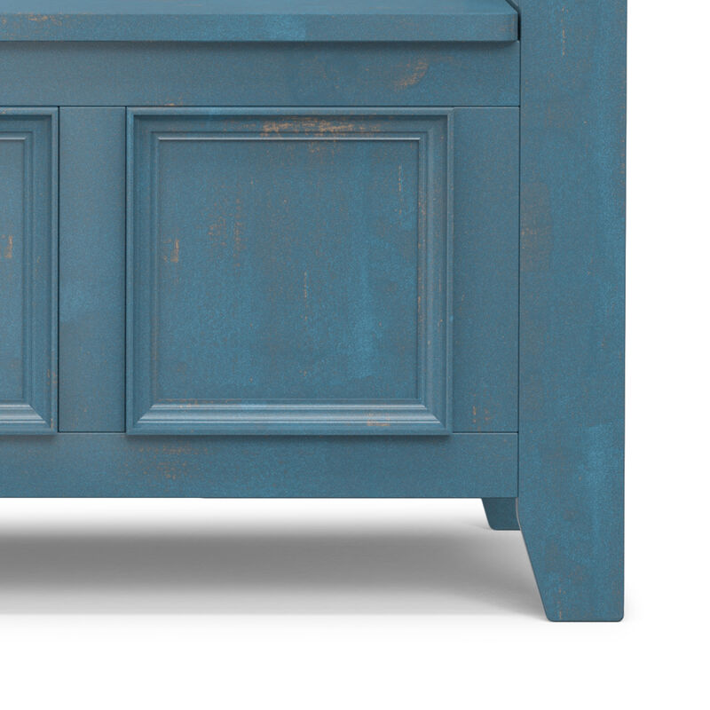 Amherst 48 inch Wide Solid Wood Transitional Entryway Bench in Distressed Coastal Blue image number 7