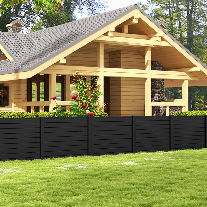 Outdoor PVC Privacy Screens Fence Panels with 20 Inch Long Stakes