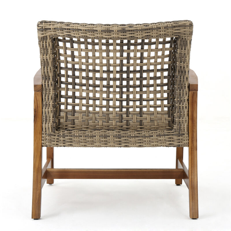 Merax 2 Pieces Outdoor Wicker Club Chairs Set