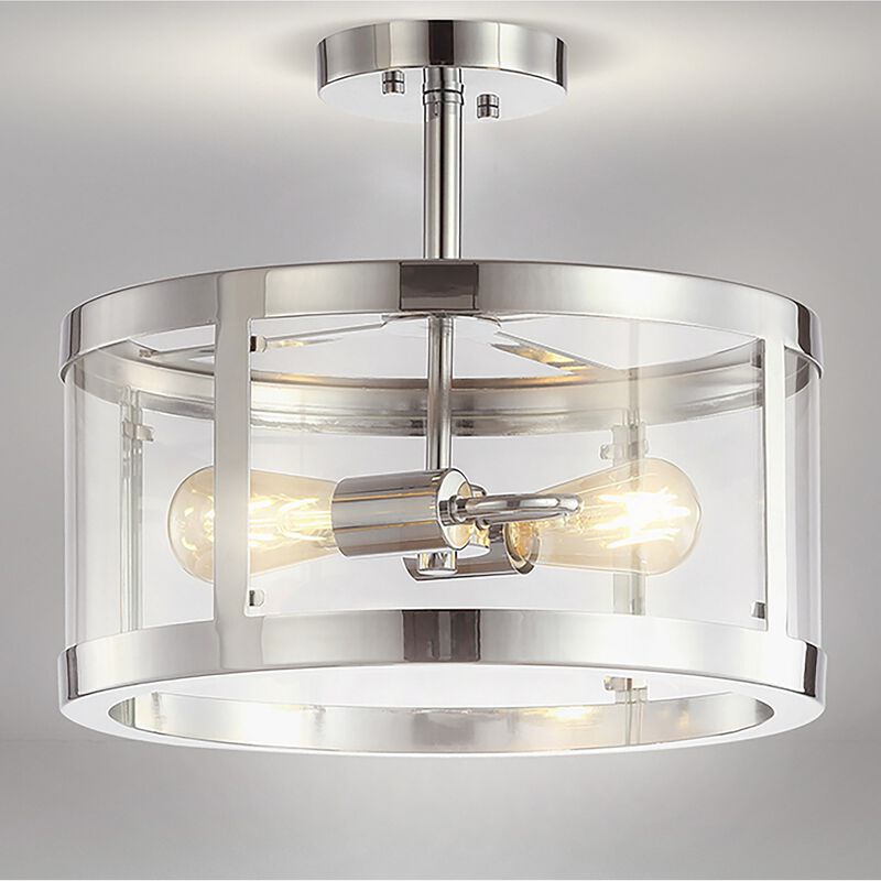 Herndon Iron/Glass Modern LED Flush Mount