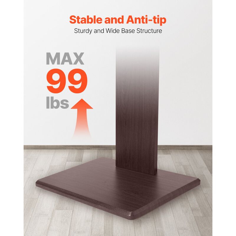 Universal Swivel TV Stand with Power Strip, Height Adjustable TV Mount for Living Room-Brown image number 5