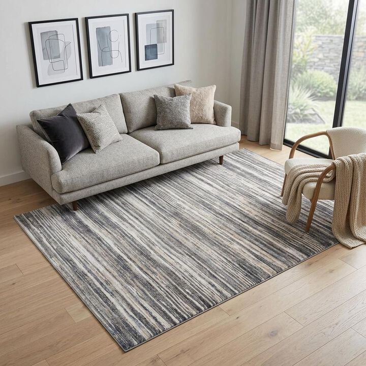 HomeRoots Abstract Distressed Area Rug