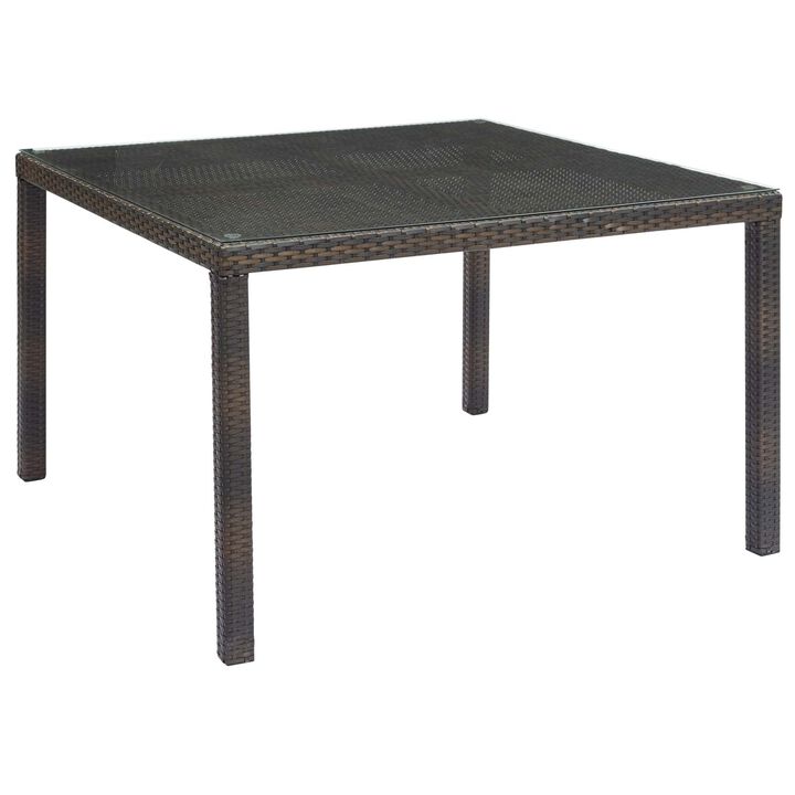 Modway - Conduit 47" Outdoor Patio Wicker Rattan Dining Table Brown