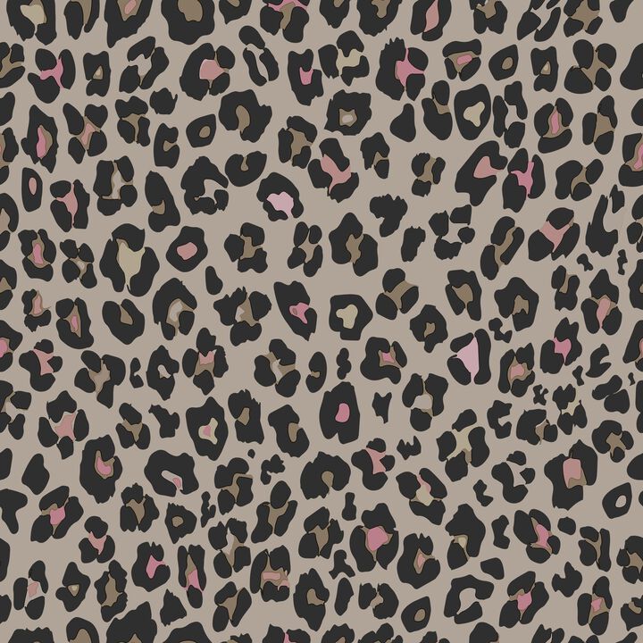 Kids and Teens Fun Leopard Beige Wallpaper G78564
