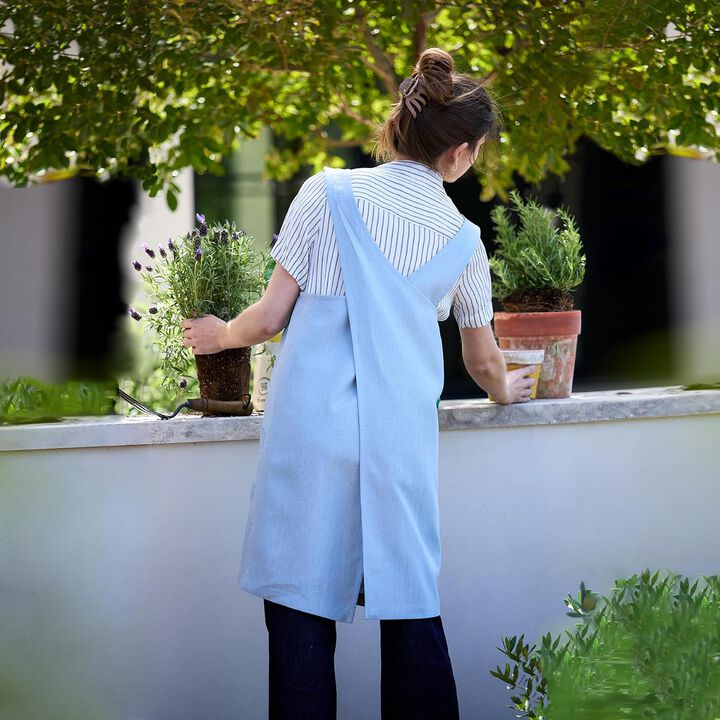 Solino Home 100% Pure Linen Apron - Linen Smock Apron