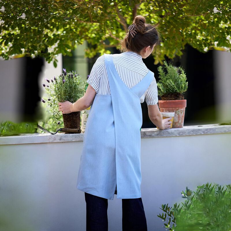 Solino Home 100% Pure Linen Apron - Linen Smock Apron image number 1