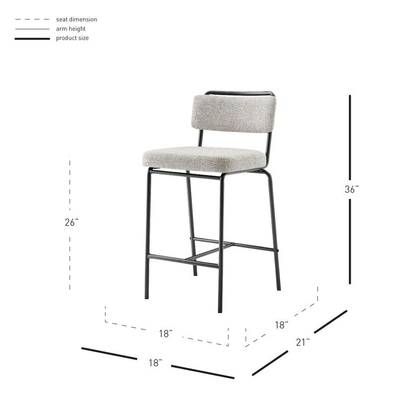 New Pacific Direct Zander Fabric Counter Stool, (Set of 4)