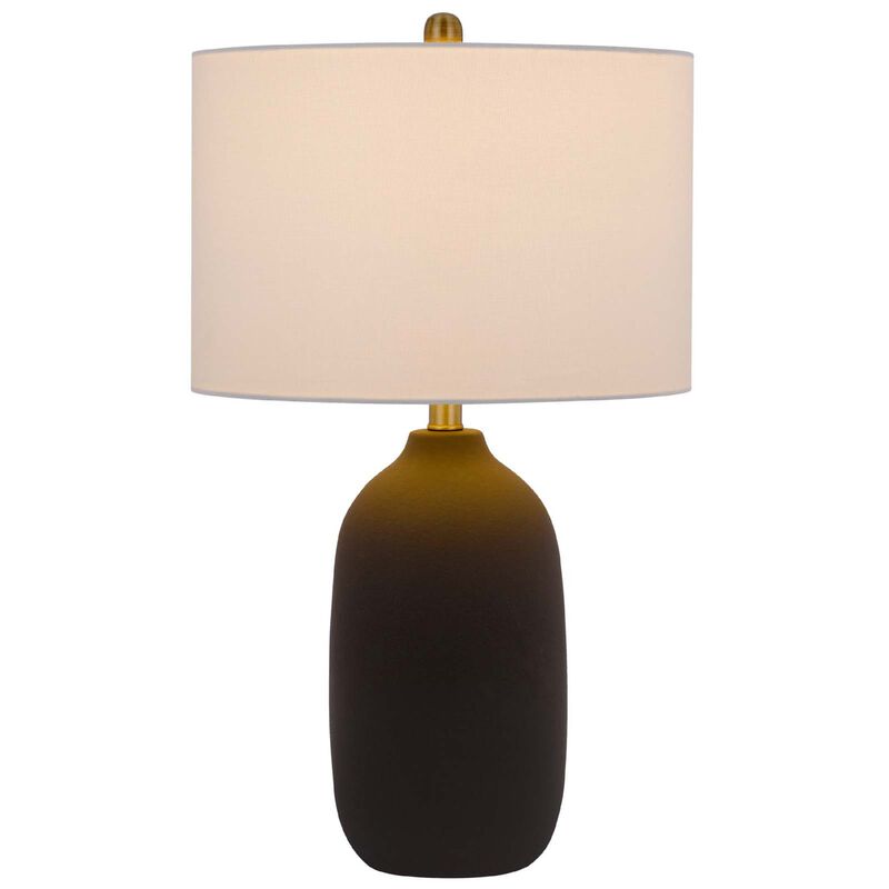Table Lamp, White Drum Shade, 26 Inch Hotel Quality Black Ceramic Base image number 2