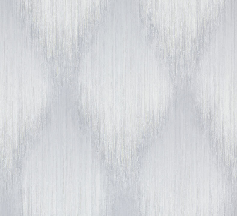 Starfall Grey Metallic Ikat Wallpaper