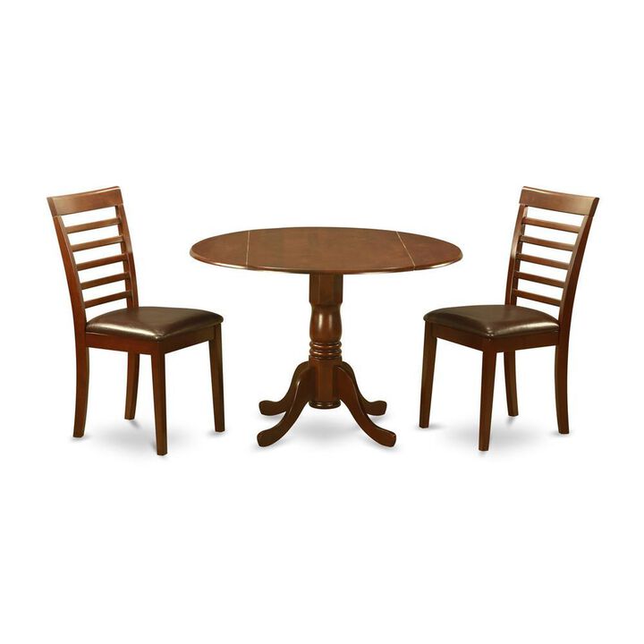 3 PC small Kitchen Table and Chairs set-round Kitchen Table and 2 Dining Chairs