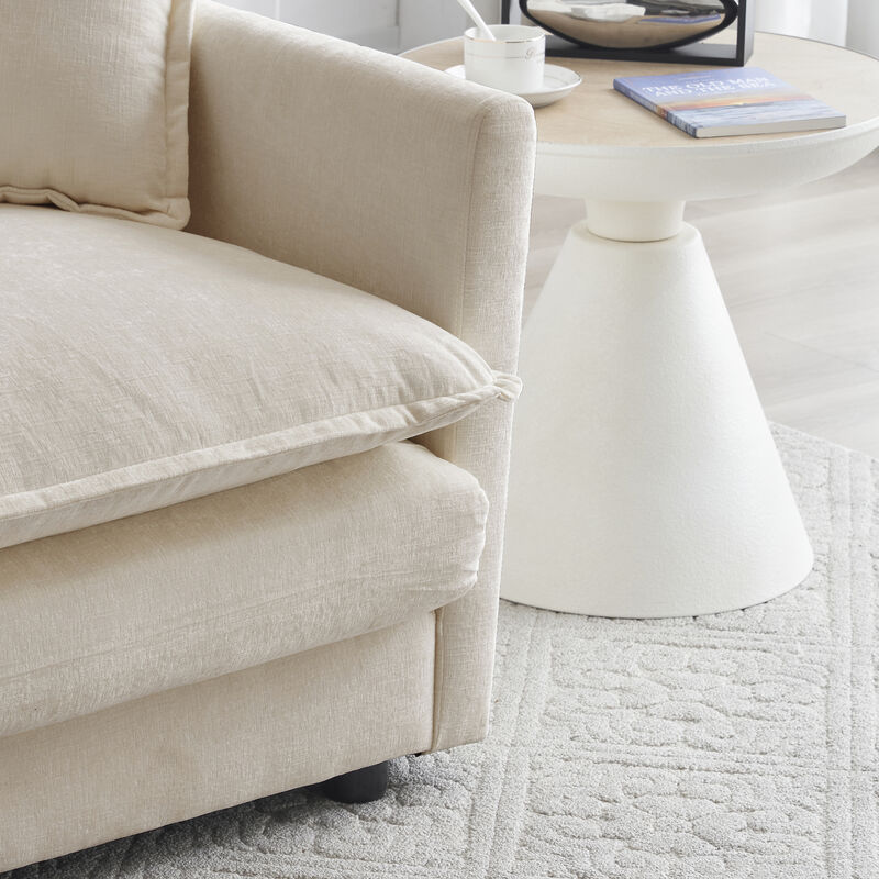 Plugke Chenille  L‑Shaped  Sectional Sofa image number 4