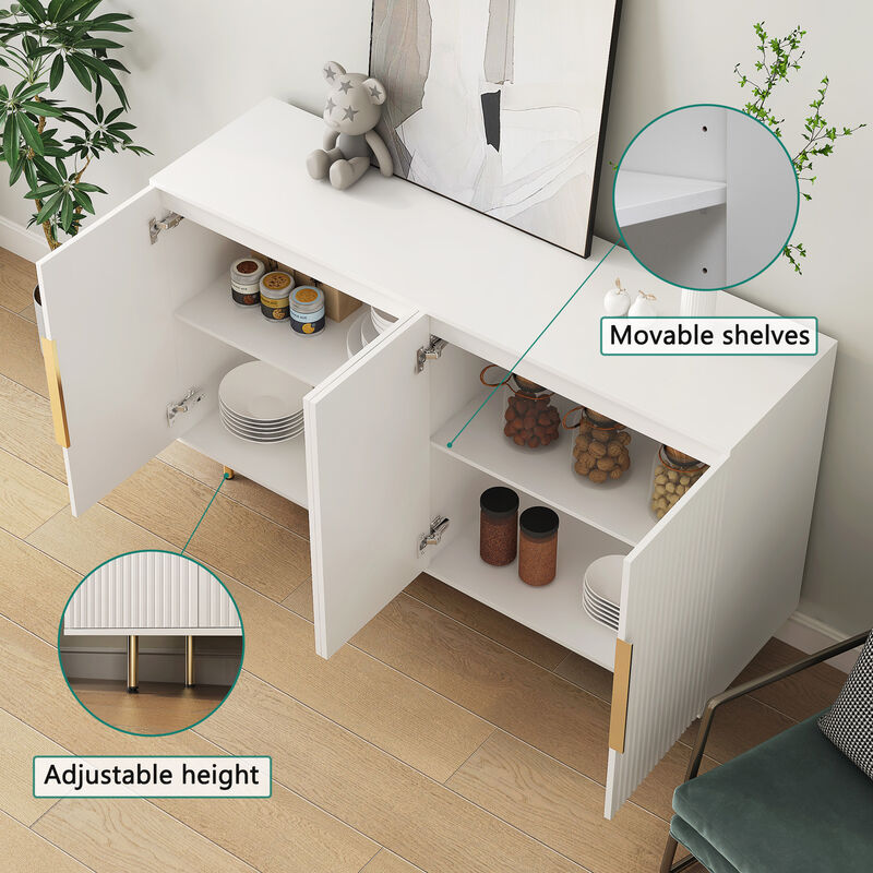 TATEUS Modern Sideboard Credenza with Adjustable Storage Shelves