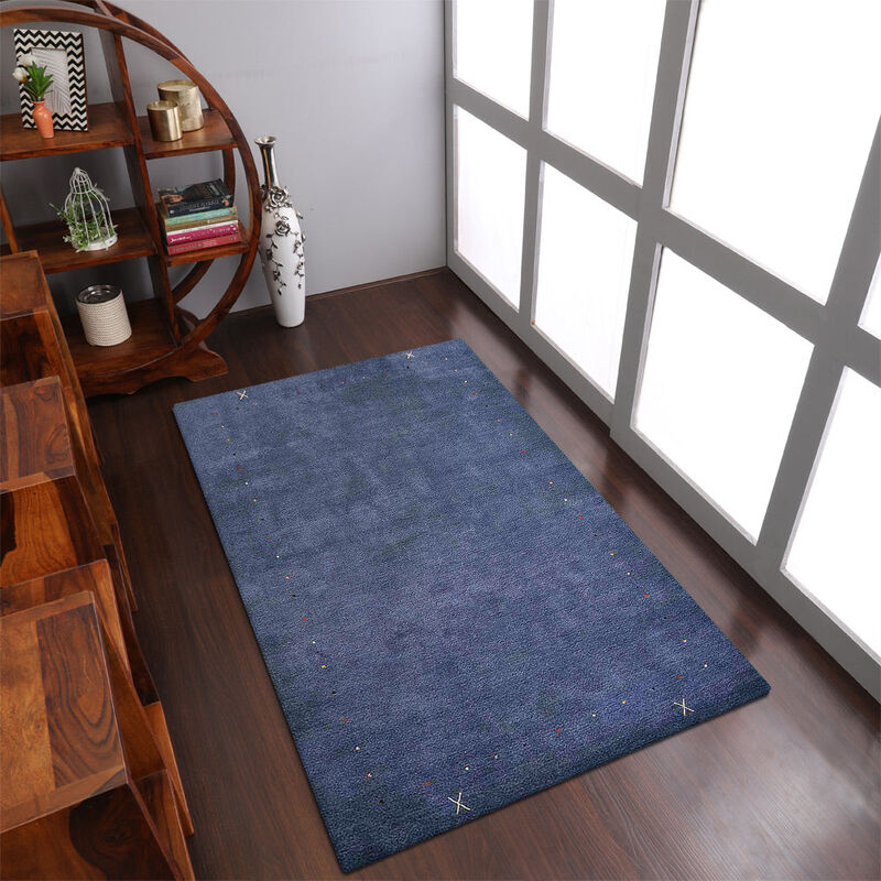 RUGSOTIC CARPETS HAND KNOTTED LOOM WOOL ECO-FRIENDLY AREA RUGS  - Rectangle, Contemporary Modern Design, High Pile Thick Handmade Anti Skid Rugs for Living Room (L00109) image number 1