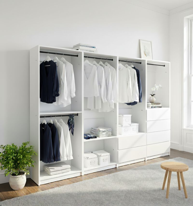 Prosper White Freestanding Walk in Wood Closet System