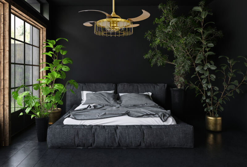 Fanaway Sheridan 48" Retractable Blade Ceiling Fan with Light and Remote, Modern Fandelier Ceiling Fan, Patented Design Technology, Stronger Thicker Blades image number 1