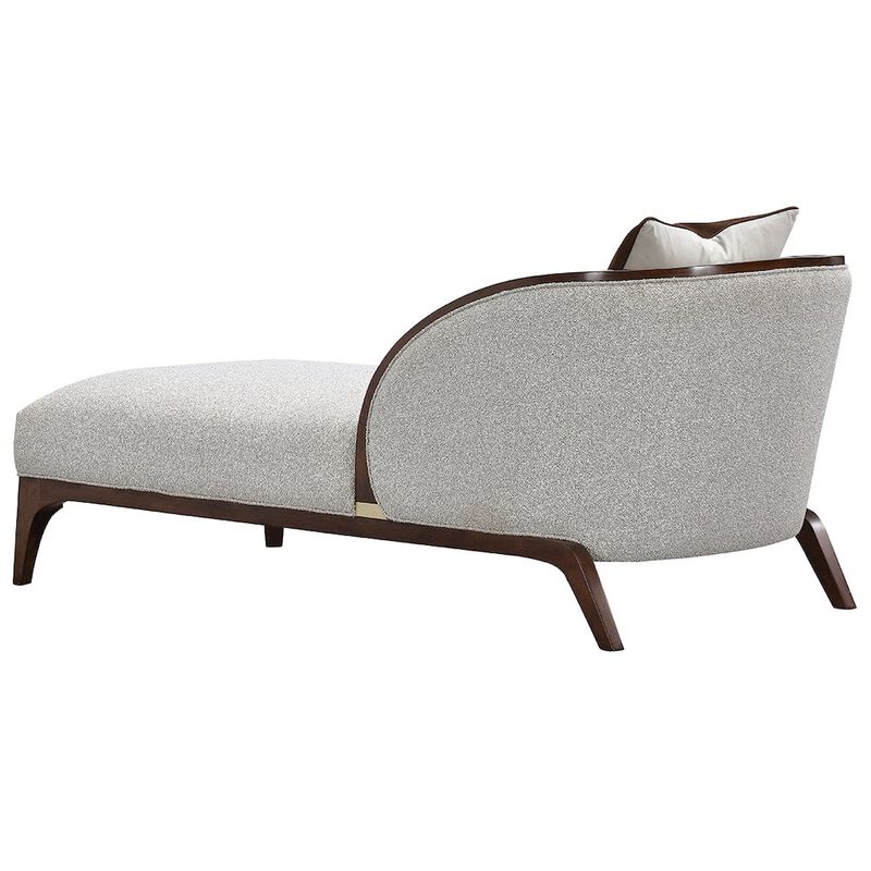 Michael Amini Houston Chaise - Pebble/Walnut image number 3