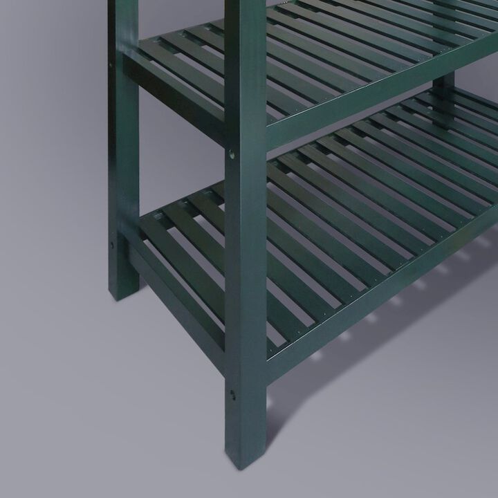 Casual Home Kitchen Island with Solid American Hardwood Top, Hunter Green