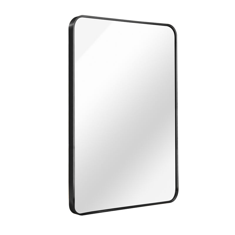 HomeRoots 36" Black Aluminum Framed Accent Mirror image number 2