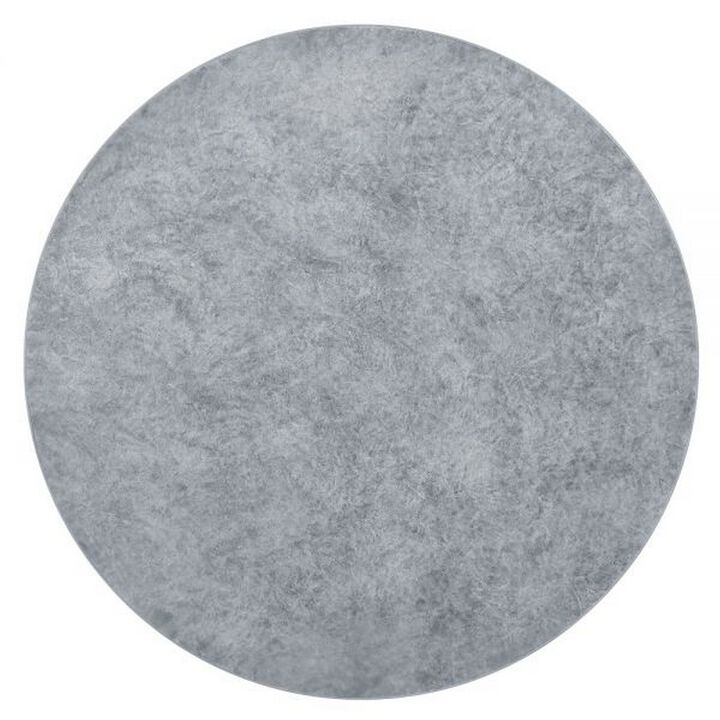 Lylie 30 Inch Side End Table, Round Naturalistic Design, Gray Cement - Benzara