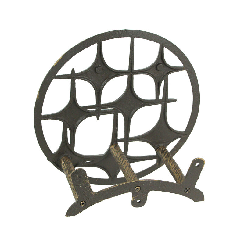 Cast Iron Mid Century Modern Stars Decorative Wall Mounted Garden Hose Holder image number 2