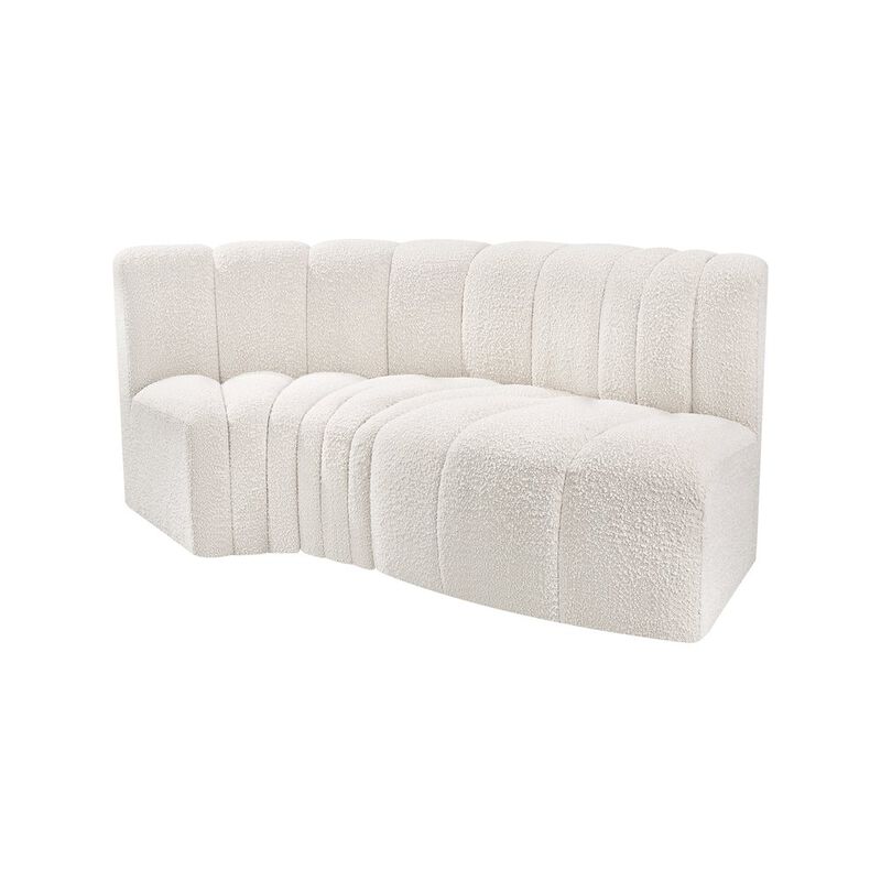 Meridian Furniture Arc Cream Boucle Fabric Modular Sofa