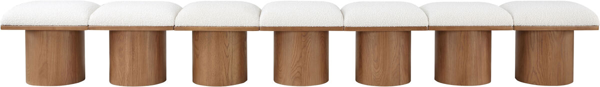 Meridian Furniture Pavilion Cream Boucle Fabric Bench