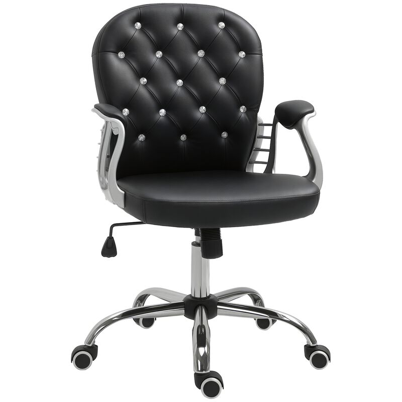 Hivvago PU Leather Office Chair with Tufted Back and Swivel Base image number 0