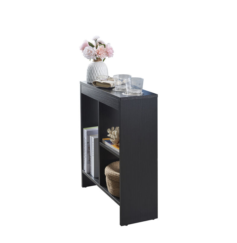 Kings Brand Furniture Side End Table with Drink Holders, Storage Shelves, Magazine Holder, Narrow Slim Chair Couch Table image number 0