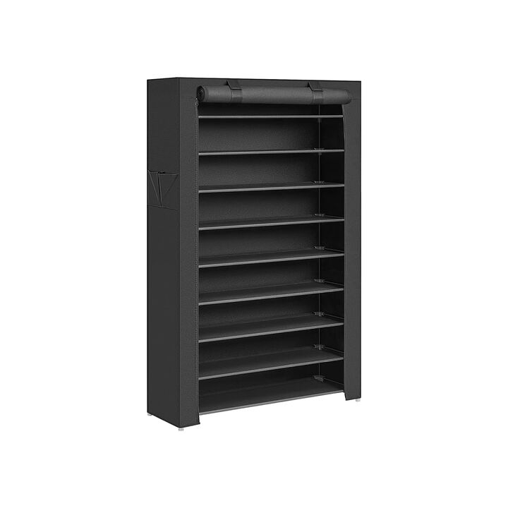 9 Tier Shoe Rack with Nonwoven Fabric Cover Dustproof Shoe Storage