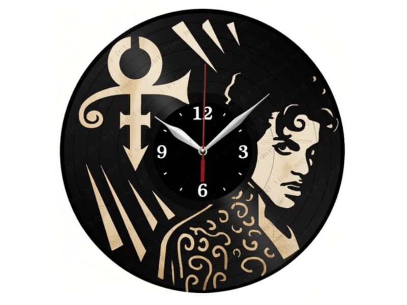 Prince Vinyl Black Wall Clock Home Decor image number 0