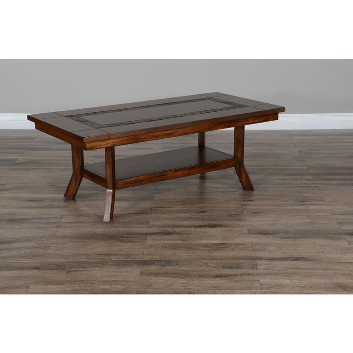Sunny Designs Santa Fe 48.5 Traditional Wood Coffee Table in Dark Chocolate