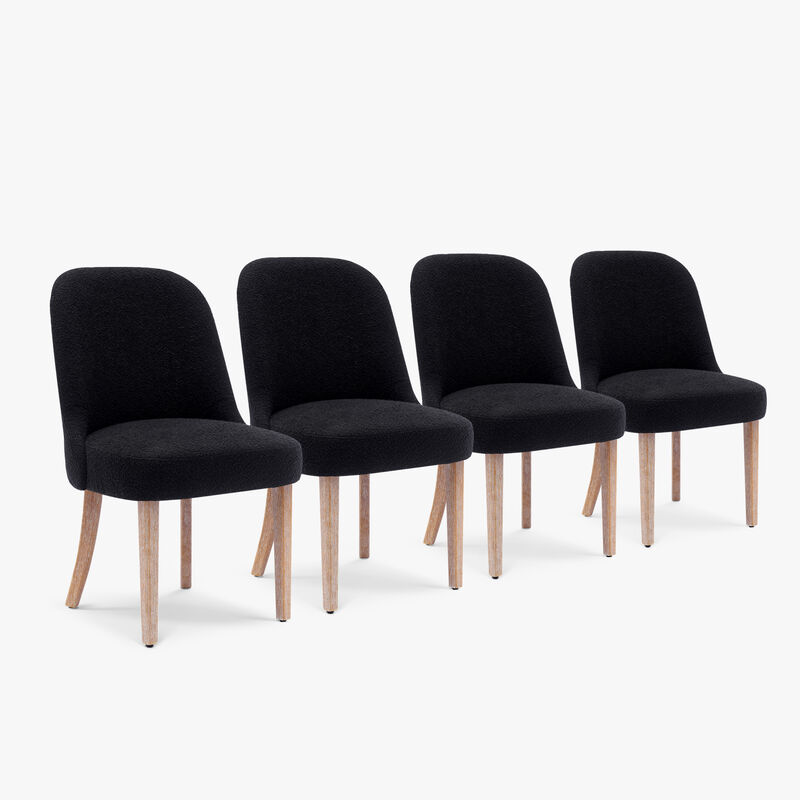 WestinTrends Mid-Century Modern Upholstered Boucle Dining Chair (Set of 4)