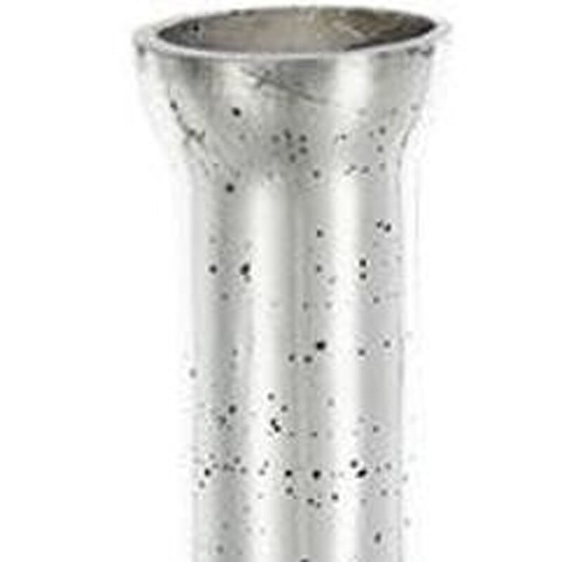 HomeRoots 25" Antiqued Silver Floral Glass Bottle Table Vase image number 2