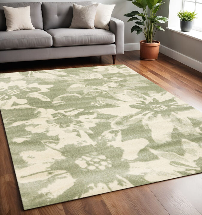 HomeRoots Botanical Leaves Area Rug