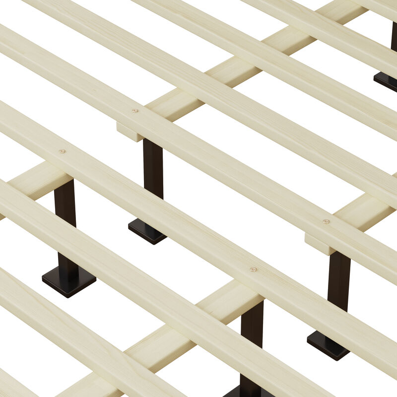 Christopher Knight Home Iska Rubber Wood Platform Bed with Tufted Headboard