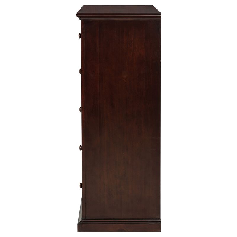 Umer Tall Dresser Chest, 6 Drawers, Round Knobs, Plinth Base, Wood image number 5