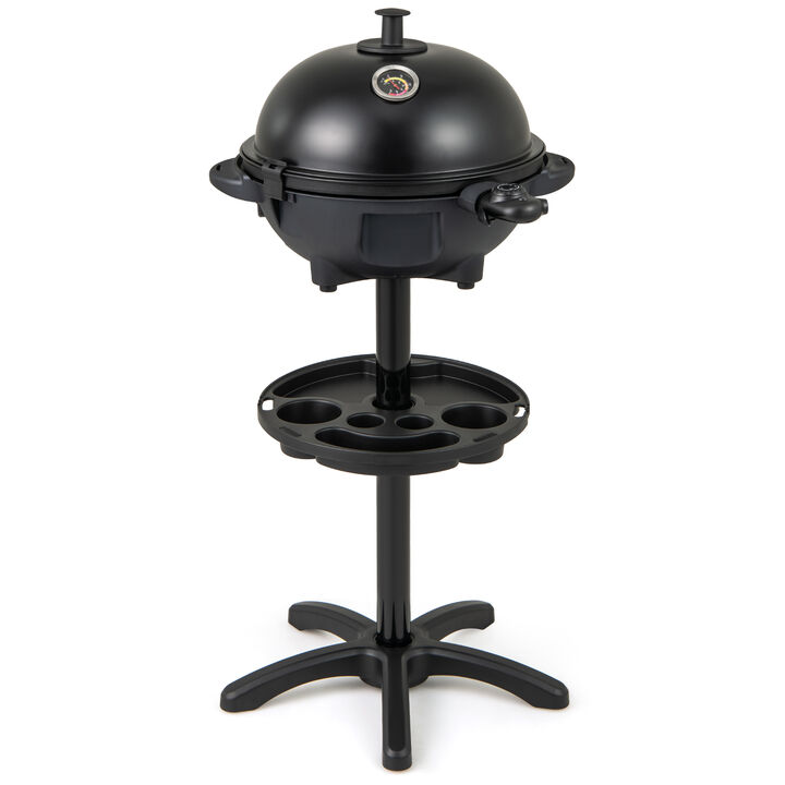2 Zone Electric BBQ Grill with Nonstick Grilling Plate for Indoor Outdoor Cooking