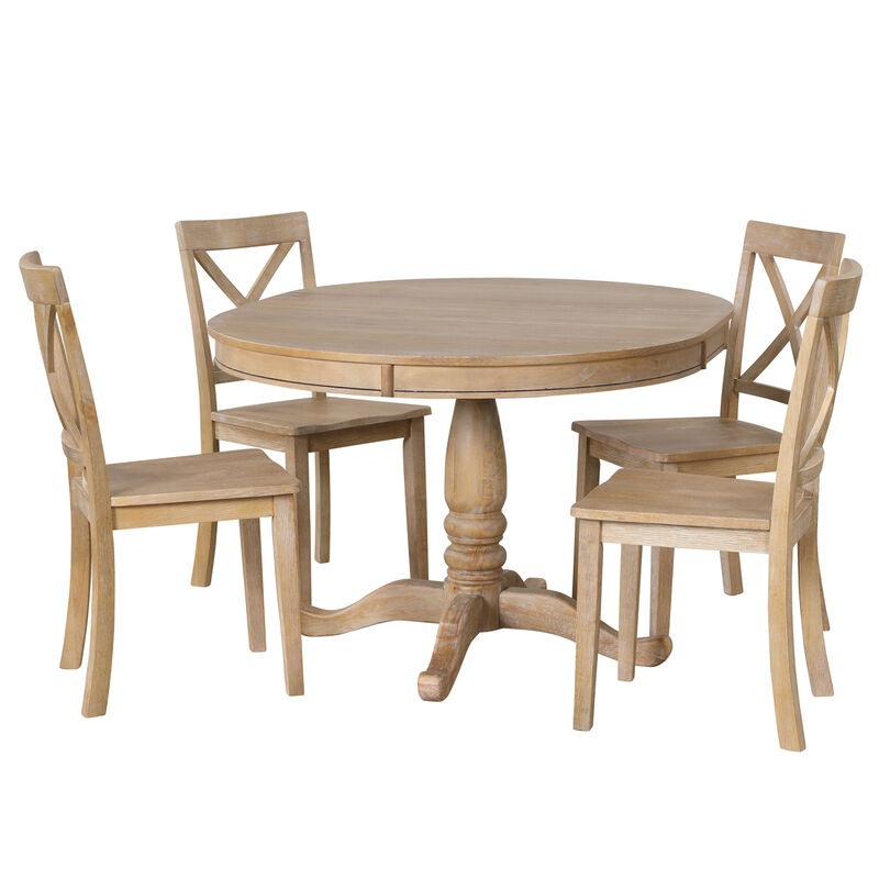 Streamdale Modern Round Dining Set for 4