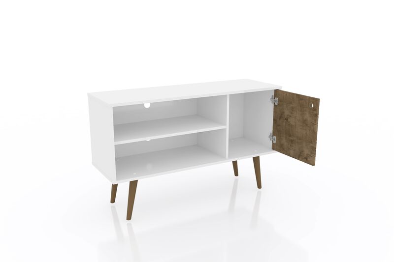 Liberty Small TV Stand in White and Brown