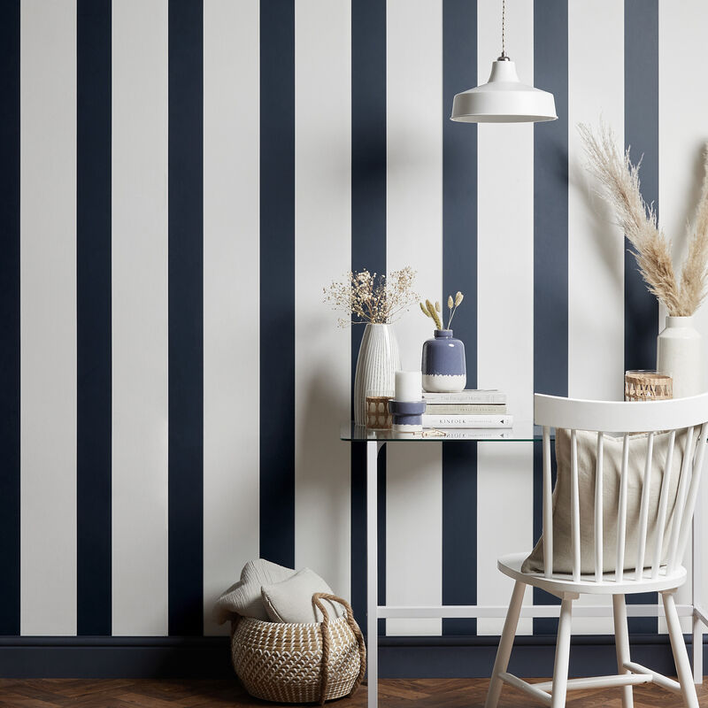 Tiago Blue Stripe Wallpaper image number 3