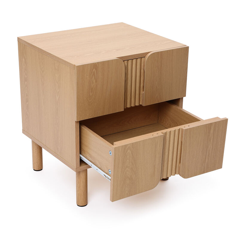 20.5" Blonde Birch 2-Drawer Wood Nightstand image number 5