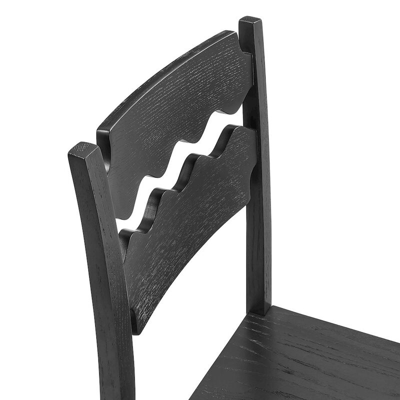 Jax Oak Wood Counter Stool With Wavy Razor Back image number 7