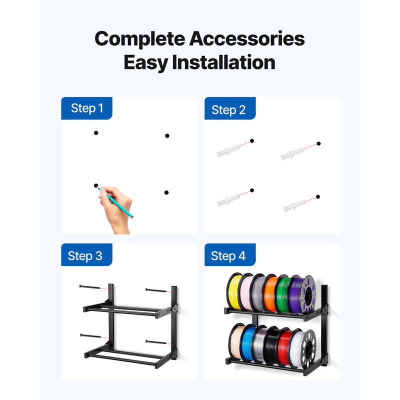 VEVOR Wall Mount Printer Filament Storage Rack 2-Tier Filament Spool Holder Rack image number 4
